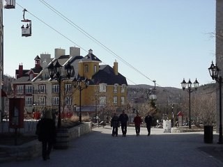 The Cabriolet gondola rises above the Village