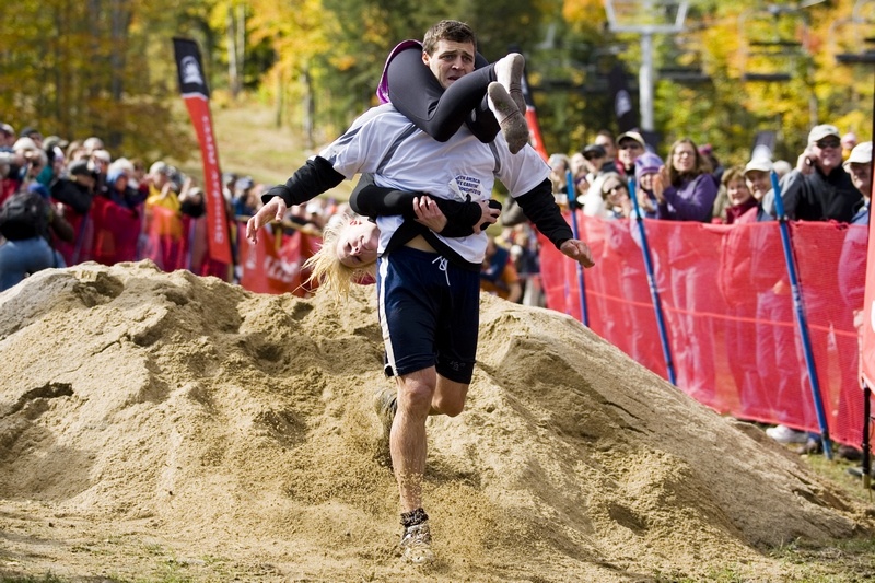 A scene from the 2010 Wife Carrying Championship at Sunday River Ski Resort in Newry, Maine. (file photo: Sunday River)