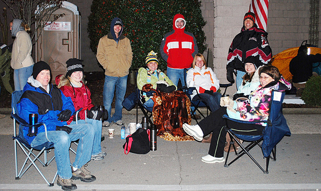 Shoppers camp out in advance of the Unclaimed Baggage Center's annual Winter and Ski Event (file photo: Unclaimed Baggage Center)