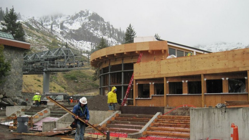 Squaw Valley's new snowsports building under construction this fall is part of the first phase of the Tahoe ski resort's $50 million renaissance. (photo: Squaw Valley)
