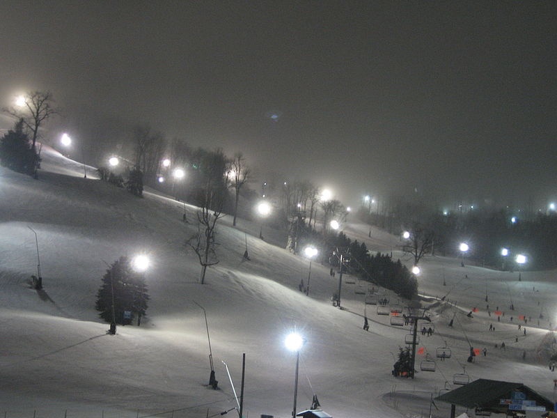 Night skiing at Seven Springs