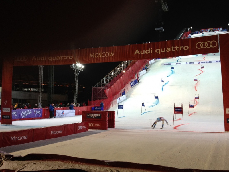 Julia Mancuso won her second World Cup of the season with victory at the Moscow night race as Lindsey Vonn came in third (photo: Doug Haney/U.S. Ski Team)