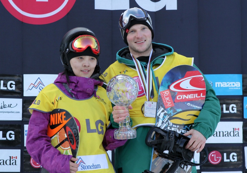 Cai and Korpi Crowned 2012 Halfpipe Snowboard World Cup Champions in Stoneham