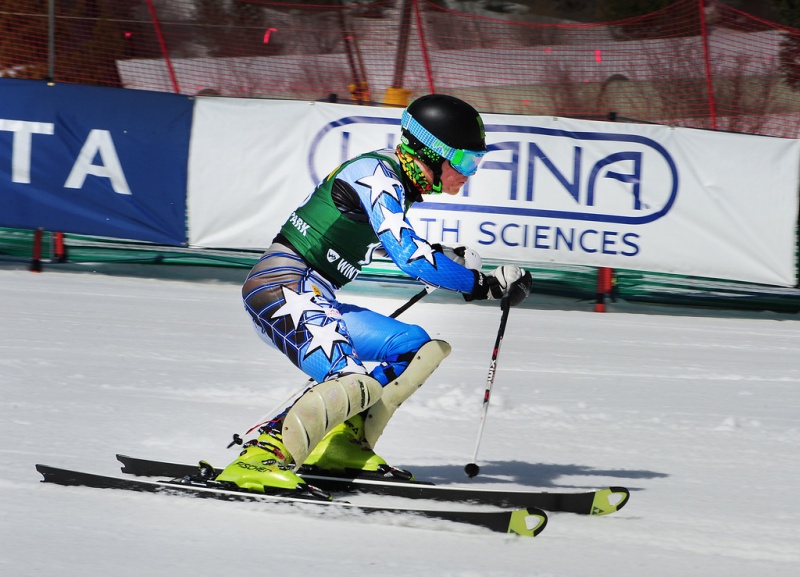 Tommy Ford skis to the U.S. slalom title at the Nature Valley U.S. Alpine Championships at Colorado's Winter Park Resort on Thursday. (photo: USSA/Tom Kelly)