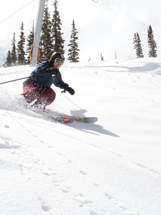 Snowbird skiers enjoyed four new inches of snowfall on Tuesday. (photo: Snowbird)