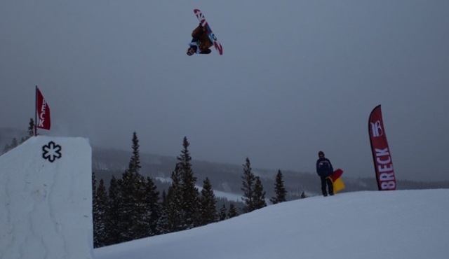 Canadian rider Mark McMorris in Sunday's snowboard slopestyle at the Dew Tour in Breckenridge, Colo. (photo: Alli Sports)