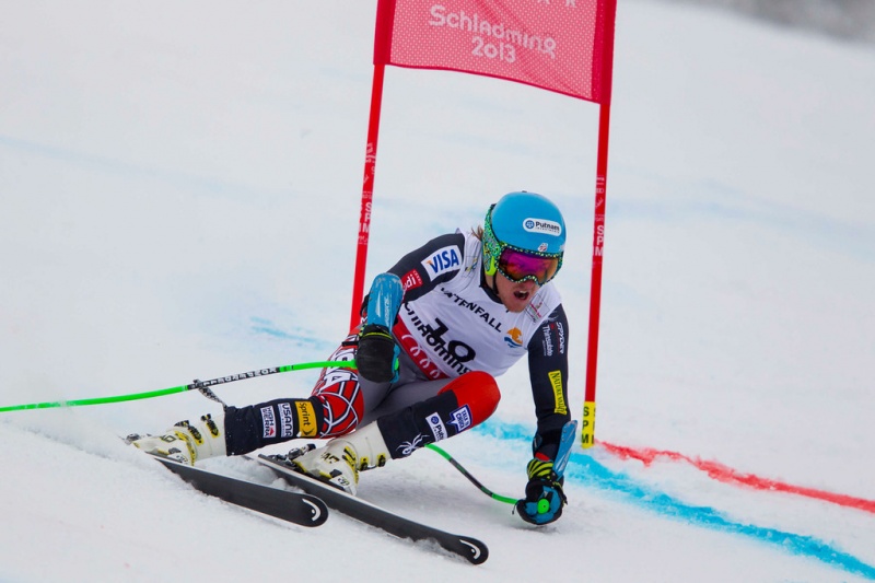 Ted Ligety, of Park City, Utah, on his way to winning the Alpine FIS Ski World Championships super giant slalom (super G) race on Wednesday in Schladming, Austria. (photo: Mitchell Gunn/ESPA)