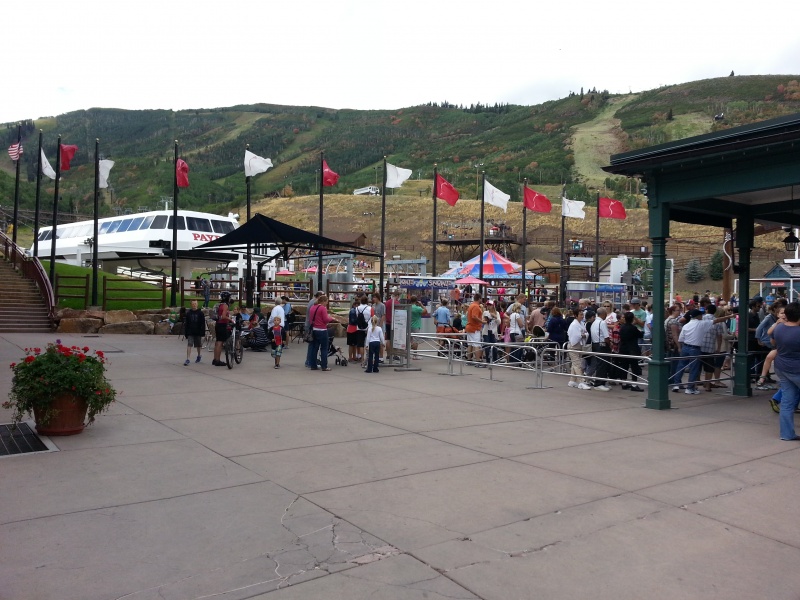 Guests line up on Monday to purchase tickets for Park City Mountain Resort's summer attractions. (photo: FTO/Marc Guido)