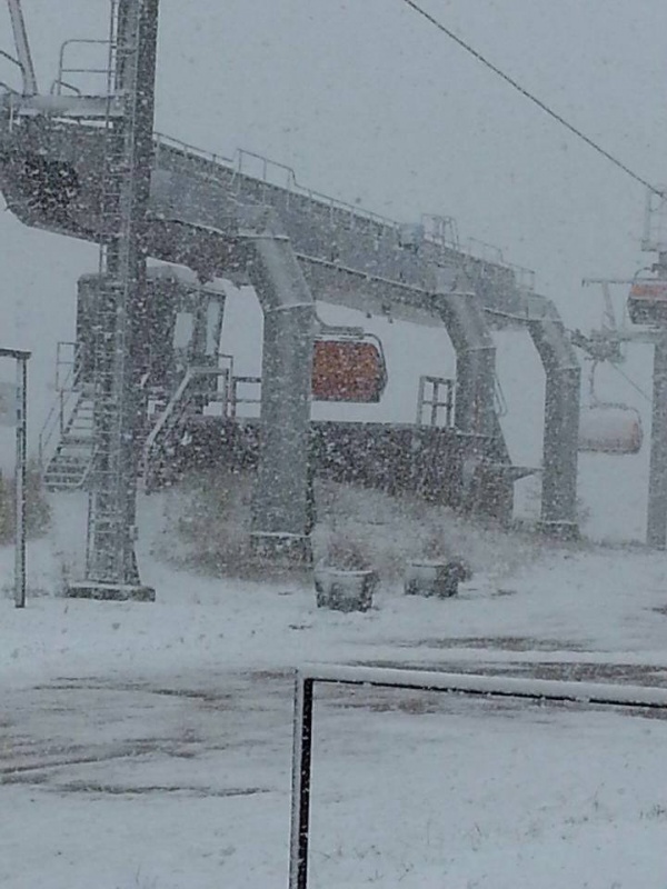 The Orange Bubble Express outside Lookout Cabin, Canyons, Utah, Sept. 26, 2013 (photo: Canyons Resort)
