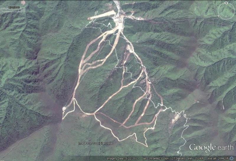 North Korea's ski resort under construction at Masik Pass is visible in this Google satellite imagery taken in May. (photo: Google)