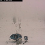 The snow pack deepens this morning at the base of the Pine Marten Express (photo: Mt. Bachelor)