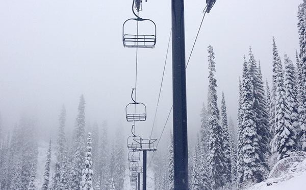 Crews were still installing chairs on Whitefish's new Flower Point chairlift yesterday. (photo: Whitefish Mountain Resort)
