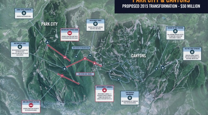 Vail Resorts' planned upgrades at Utah's Park City Mountain Resort and Canyon Resort for winter 2015-16. (image: Vail Resorts)