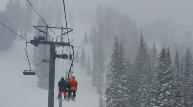 A heavy, wet, nearly three-foot snowfall just before Christmas created a base that salvaged the 2014-15 ski season in Utah. (FTO file photo: Marc Guido; Location: Alta Ski Area)
