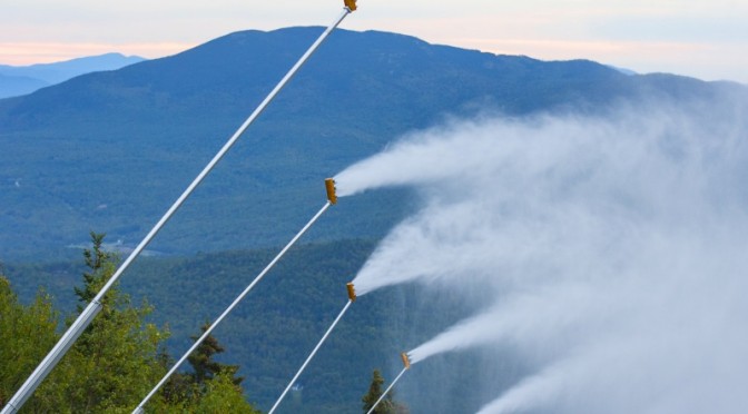 Maine's Sunday River ski resort used this morning's cool snap to "blow out the mice." (photo: Sunday River Resort)