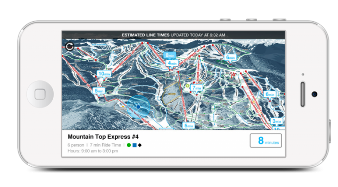 The latest version of Vail Resorts' EpixMix smartphone app will show liftline wait times across its four Colorado ski resorts this winter. (image: Vail Resorts)