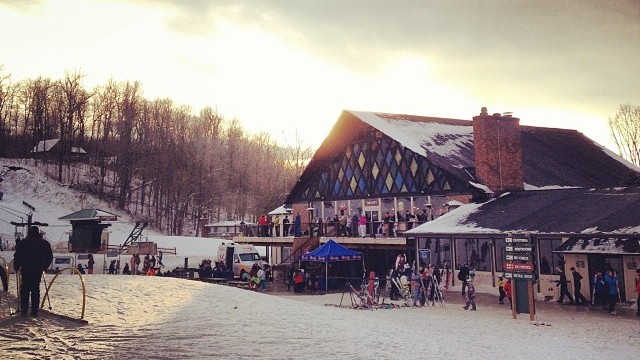 Mad River Mountain, Ohio's iconic A-frame base lodge was destroyed in a fire on Wednesday night. (photo: Mad River Mountain)