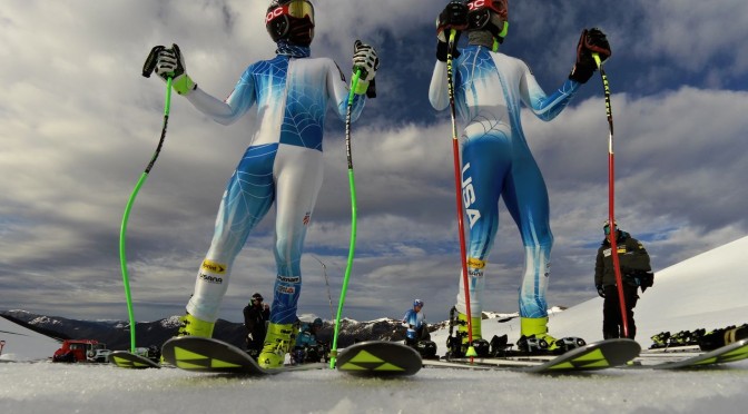 Bryce Bennett and Steven Nyman stand as the twin towers of the U.S. Ski Team in Chile. (photo: US Ski Team)