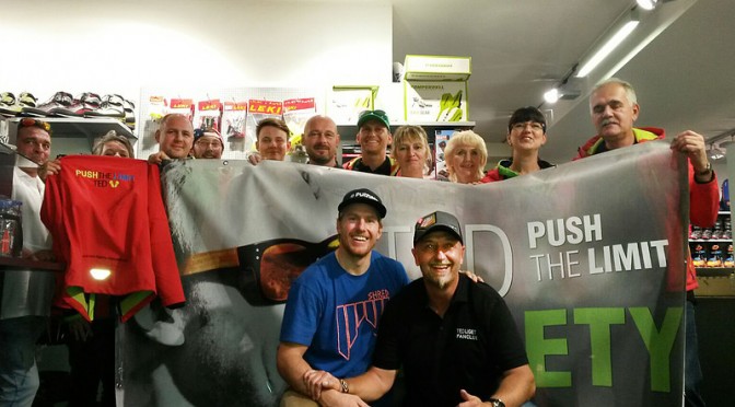 Ted Ligety poses with his European fan club over the weekend in Soelden, Austria. (photo: USSA/Tom Kelly)