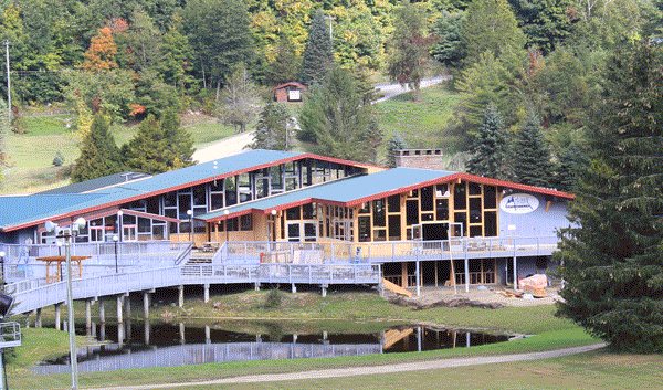 Workers are putting the finishing touches on the base lodge expansion at Connecticut's Mohawk Mountain. (photo: Mohawk Mountain Ski Area)