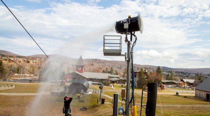 At Mount Snow last week, this wasn't the kind of snowmaking test they were hoping for. (photo: Mount Snow Resort)