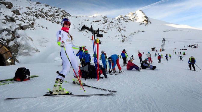 Lindsey Vonn trains super G last week in Soelden, Austria. (photo: Facebook)