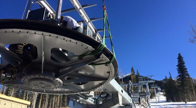 Construction of Snowbowl's new Humphreys Peak quad is still on schedule for a mid-December opening. (photo: Arizona Snowbowl)