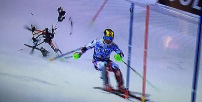 Falling Drone Nearly Takes Out World Cup Leader Marcel Hirscher