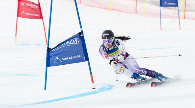 Jackie Wiles competes in the women's GS at the 2015 Nature Valley U.S. Alpine Championships at Sugarloaf Mountain, Maine. (file photo: USSA)