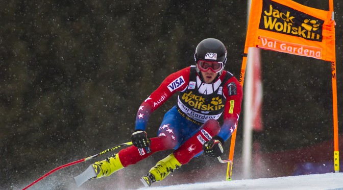 Bryce Bennett skis to a sixth-place finish in Val Gardena last month, surprising even himself. (photo: Mitch Gunn)