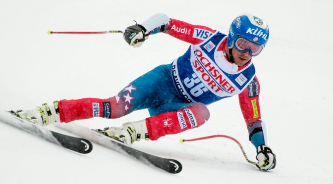 Jared Goldberg competes in super G at the 2015 Audi FIS Ski World Cup Birds of Prey at Beaver Creek, Colo. (photo: Eric Schramm Photography)