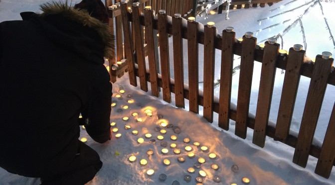 Mourners gather in Place des Deux Alpes on Thursday to remember those who died in an avalanche at the French ski resort on Wednesday. (photo: Les 2 Alpes)