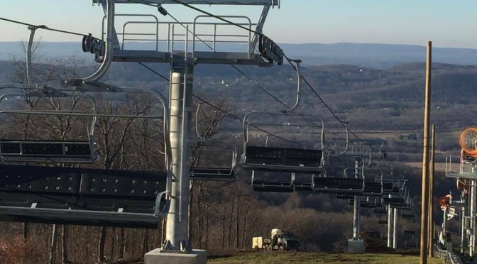 A new lift and new snowmaking at the site of the former Hidden Valley ski area in New Jersey. (photo: NWAC)