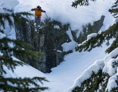 Olympic champion Maddie Bowman drops into Huckleberry Canyon. (photo: Sierra-at-Tahoe Resort)