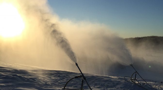 Snowgun Technologies' "sledgehammers" in operation at Jiminy Peak last winter. (file photo: The Fairbank Group)
