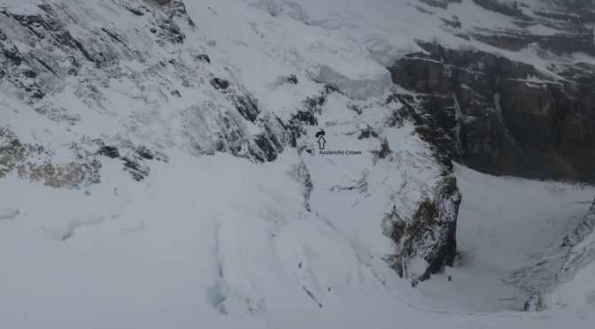 The site of Sunday's deadly avalanche on Mt. Victoria, near Lake Louise, Canada. (photo: Parks Canada)