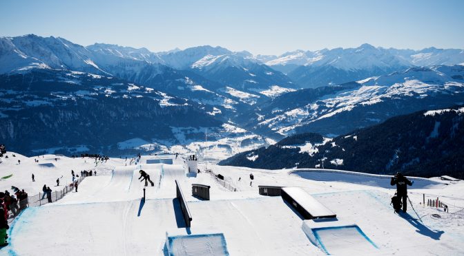 This year's Laax Open slopestyle course. (photo: Miha Matavz/FIS)