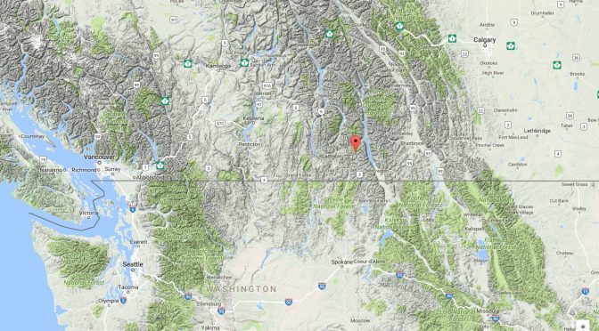 Qua Peak in southern British Columbia was the site of a fatal backcountry skiing avalanche on Saturday. (image: Google Maps)