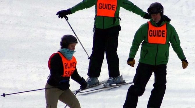Visually Impaired Skiers Descend Upon Pico Mountain