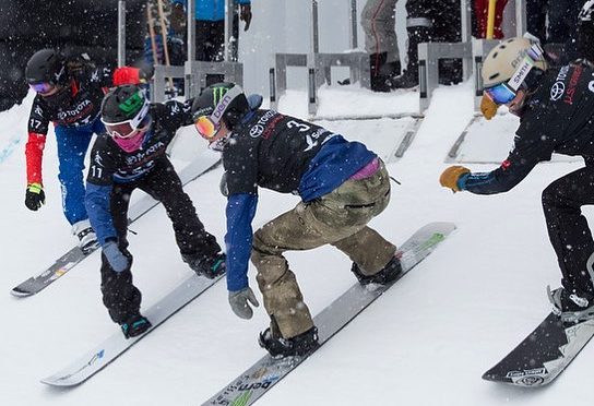 Faye Giuliani gets the jump out of the gate in Bansko, Bulgaria on Saturday. (photo: Lindsey Jacobellis/Instagram)