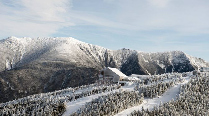 The Taft slalom trail is seen in the lower right of this photo of the Cannon Mountain summit. (file photo: Cannon Mountain)