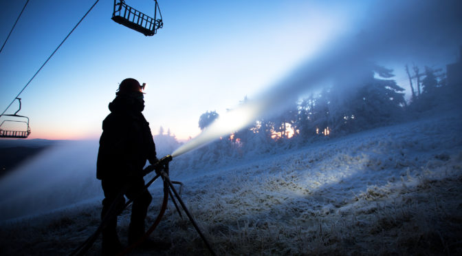 Killington snowmakers fired up the guns last night. (photo: Chandler Burgess)