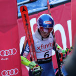 U.S.A.’s Mikaela Shiffrin leaves the finish area after competing in the first run at the women’s Audi FIS Ski World Cup giant slalom race at Killington in Vermont on Saturday, November 25, 2017. (FTO photo: Martin Griff)